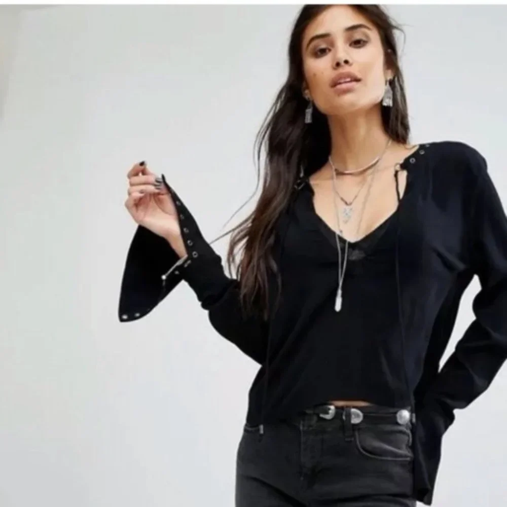 Free People Jump To The Beat Blouse XS - Picture 3 of 10